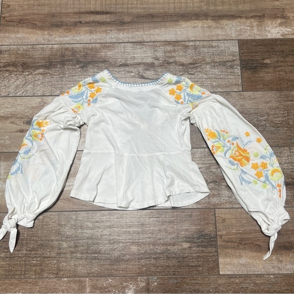 Free People | White Floral Embroidered Blouse - Picture 7 of 7